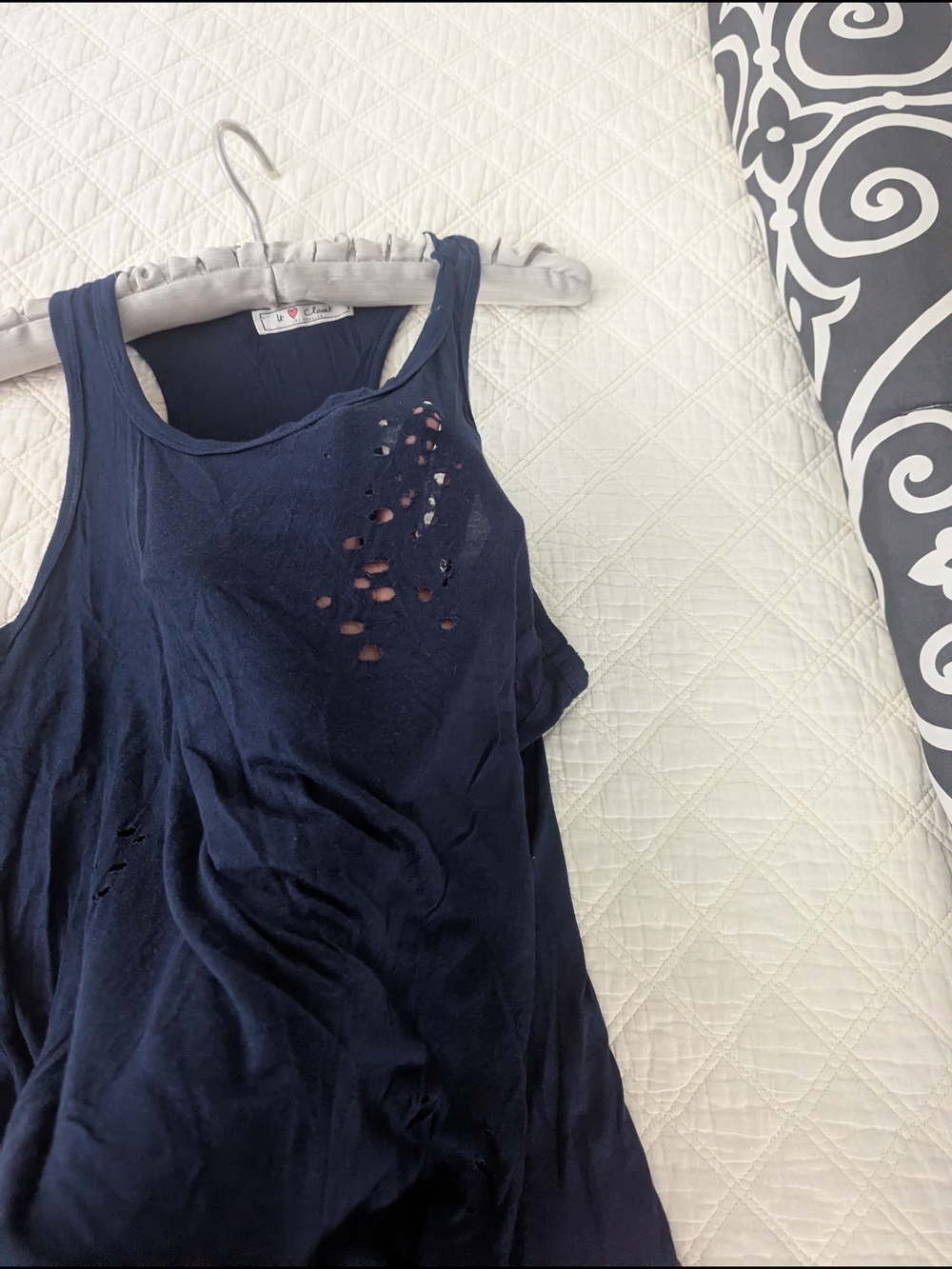Distressed Navy Racerback Tank Top - Picture 3 of 5